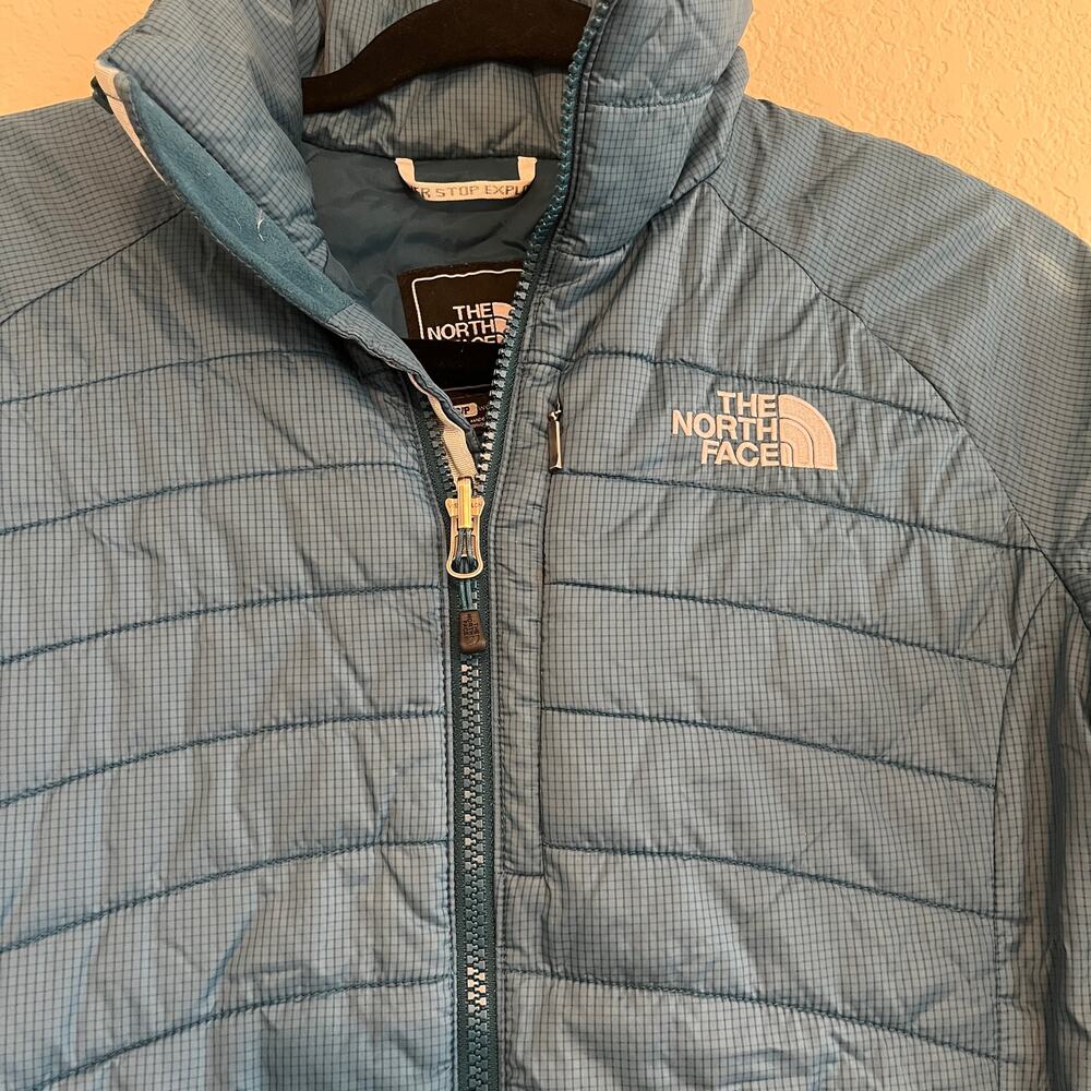 The North Face Full Zip Quilted Puffer Jacket Blue Size Small - Picture 4 of 7
